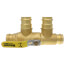 1-1/4" x 1-1/4" Press Full Port Brass Ball Valve w/ Reversible Handle, Primary/Secondary Loop Purge Tee