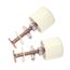 White Plastic Toilet Bolt Closet Caps w/ Break-off Closet Bolts (2-Pack)