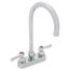 1.5 GPM 4" Deck-Mounted Manual 2 Handle Gooseneck Kitchen Faucet, 895-GN2FCABCP