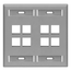 Dual-Gang Quickport, Wallplate w/ ID Windows, 8-port (Gray)