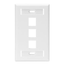 Single-Gang Quickport, Wallplate w/ ID Windows, 3-port (White)