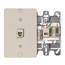 Telephone Wall Phone Jack, 6p4c, Screw Terminals (Ivory)
