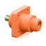 18 Series Single Pole Cam Type Female Panel Receptacle, Ball Nose, .75" Threaded Stud Termination, 90 Degrees, Cable Range #2, 4/0, 400A Max (Orange)