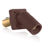16 Series Male Panel Receptacle, Cam-Type, 45-Degree, Double Set Screw, Taper Nose, Cable Range- 2/0 to 4/0 AWG, 400A Max (Brown)