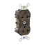 Duplex Receptacle Outlet,  Dual Voltage, Indented Face, 20A, 125/250V Back or Side Wire, NEMA 5-20R_6-20R, 2-Pole, 3-Wire, Self-Grounding (Brown)
