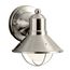 Seaside 7.5" 1 Light Outdoor Wall Light w/ Glass Globe (Brushed Nickel)