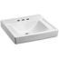 Decorum Everclean Wall-Hung Lavatory w/ 4 " Centers Less Overflow (White)