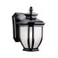 Salisbury 10.25" 1 Light Outdoor Wall Light w/ White Linen Glass (Black)