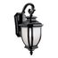 Salisbury 19.5" 1 Light Outdoor Wall Light w/ White Linen Glass (Black)