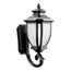 Salisbury 19.25" 1 Light Outdoor Wall Light w/ White Linen Glass (Black)