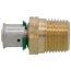 3/8" PEX Press x 1/2" Male Adapter w/ Attached Sleeve (Lead Free Bronze)