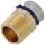 3/4" PEX Press x 3/4" Male Adapter w/ Attached Sleeve (Zero Lead Bronze)