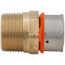 1" PEX Press x 1" Male Adapter w/ Attached Sleeve (Zero Lead Bronze)