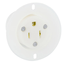 15A, 125V NEMA 5-15r, 2p, 3w, Flanged Outlet Receptacle, Straight Blade, Grounding, Back Wired, Thermoplastic Nylon Strap (White)