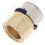 3/4" PEX Press x 1/2" Female Adapter w/ Attached Sleeve (Zero Lead Bronze)