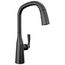 Stryke Single Handle Pull Down Kitchen Faucet (Matte Black), 9176-BL-DST