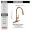 Emmeline Single Handle Pull Down Kitchen Faucet w/ Touch2O (Lumicoat Champagne Bronze), 9182T-CZ-PR-DST