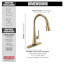 Broderick Single Handle Pull-Down Kitchen Faucet w/ Touch2O Technology (Champagne Bronze), 9190T-CZ-DST