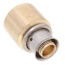 1/2" PEX Press x 3/4" Copper Pipe Adapter w/ Attached Sleeve (Lead Free Bronze)