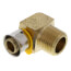 1/2" PEX Press x 1/2" Male 90° Elbow w/ Attached Sleeve (Zero Lead Bronze)