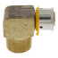 1/2" PEX Press x 1/2" Male 90° Elbow w/ Attached Sleeve (Zero Lead Bronze)