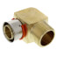 1" PEX Press x 1" Male 90° Elbow w/ Attached Sleeve (Lead Free)