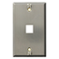 Stainless Steel Quickport, Telephone Wallplate, 1-port