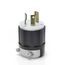 30A, 600V 3-Phase, NEMA L13-30P, 3P, 3W, Locking Plug, Non-Grounding (Black/White)