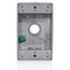 1-Gang Die-Cast Weatherproof Box w/ Three 1/2" Diameter Outlets, Includes Mounting Hardware and Inserts to Cover Unused Openings, GRAY