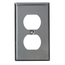 1-Gang Duplex Receptacle Wallplate, Midway Size, Non-magnetic Stainless Steel