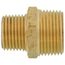 3/4" x 1/2" MIP Brass Reducing Barstock Hex Nipple (Lead Free)