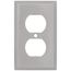 1-Gang Duplex Receptacle Wall Plate, Standard Size, Stainless Steel - Silver