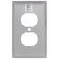 1-Gang Duplex Receptacle Wall Plate, Standard Size, Stainless Steel - Silver