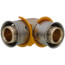 1/2" PEX Press 90° Elbow w/ Attached Sleeve (Zero Lead Bronze)