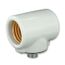 Medium Base, 1 Piece, Keyless, Incandescent, Glazed Porcelain Lampholder, Side Outlet Twin, Single Circuit, Side Outlet, Dual Socket (White)
