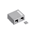 Surface-mount Quickport, Box, Plenum-rated, 2-port (Gray)