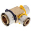 3/4" x 1/2" x 1/2" PEX Press Reducing Tee w/ Attached Sleeve (Zero Lead Bronze)