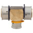 3/4" x 3/4" x 1/2" PEX Press Reducing Tee w/ Attached Sleeve (Zero Lead Bronze)