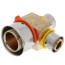 1" x 1/2" x 1/2" PEX Press Reducing Tee w/ Attached Sleeve (Zero Lead Bronze)