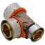 1" x 3/4" x 1" PEX Press Reducing Tee w/ Attached Sleeve (Zero Lead Bronze)