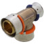 1" x 3/4" x 1" PEX Press Reducing Tee w/ Attached Sleeve (Zero Lead Bronze)