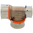 1" x 3/4" x 1" PEX Press Reducing Tee w/ Attached Sleeve (Zero Lead Bronze)