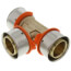1" PEX Press Tee w/ Attached Sleeve (Zero Lead Bronze)