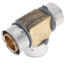 1-1/2" PEX Press Tee w/ Attached Sleeve (Zero Lead Bronze)