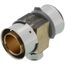 1-1/2" x 1-1/2" x 3/4" PEX Press Reducing Tee w/ Attached Sleeve (Zero Lead Bronze)