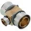 1-1/2" x 1-1/2" x 3/4" PEX Press Reducing Tee w/ Attached Sleeve (Zero Lead Bronze)