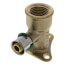3/8" PEX Press x 1/2" Female Drop Ear Elbow w/ Attached Sleeve (Zero Lead Bronze)