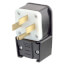 Industrial Grade Straight Blade Angle Plug, 50A, 3P, NEMA 14-50P - Black (125/250V)