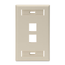 Single-Gang Quickport, Wallplate w/ ID Windows, 2-port (Ivory)