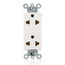 15A Decora Plus Duplex Receptacle/outlet, Commercial Grade Europlug (White)